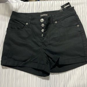 Express high rise button fly black shorts. Size 4 women’s